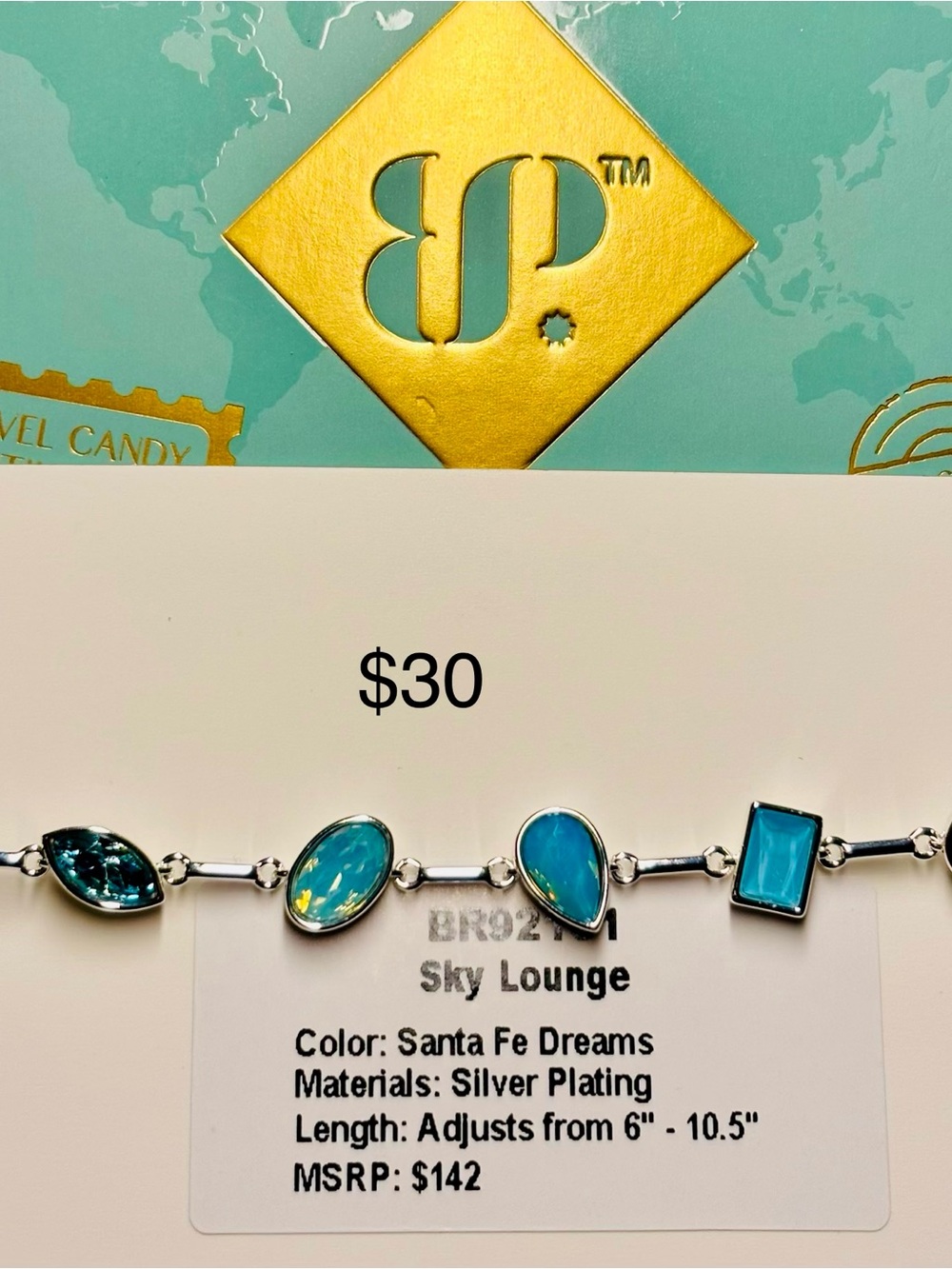 Sky Lounge Silver-Plated Bracelet with Santa Fe Dreams Blue Stones